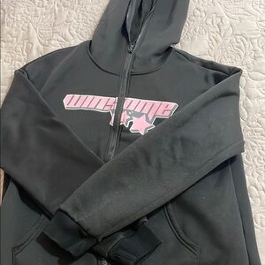 SHEIN Black Hoodie with Pink Graphic